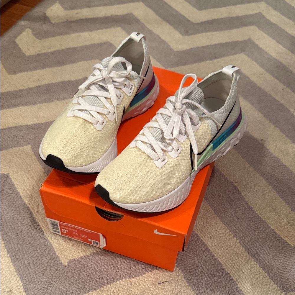 Nike Cream and Multicolor Athletic Shoes